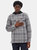 Mens Manning Hooded Zip-Up Flannel Shirt - Steel Grey Check