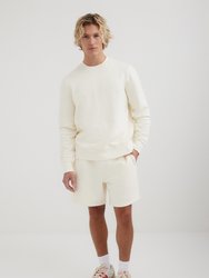Mens Colin Eco Fleece Crew Neck Sweatshirt - Antique White