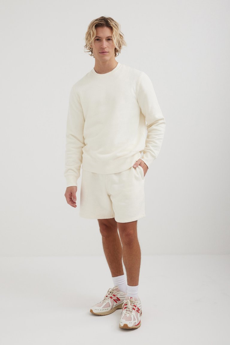 Mens Sheffield Eco Fleece Shorts - Antique White
