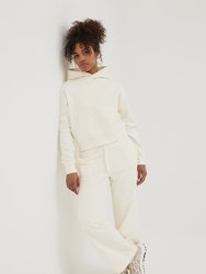 Womens Hart Eco Fleece Cropped Hoodie - Antique White