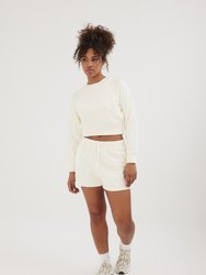 Womens Smithy Eco Fleece Shorts - Antique White