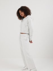 Womens Whitley Eco Fleece Cropped Zip Hoodie - Light Grey Heather