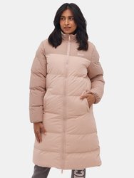 Womens Phyllis Two-Tone Puffer Coat - Dusky Pink