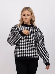 Houndstooth Women Jumper Sweater