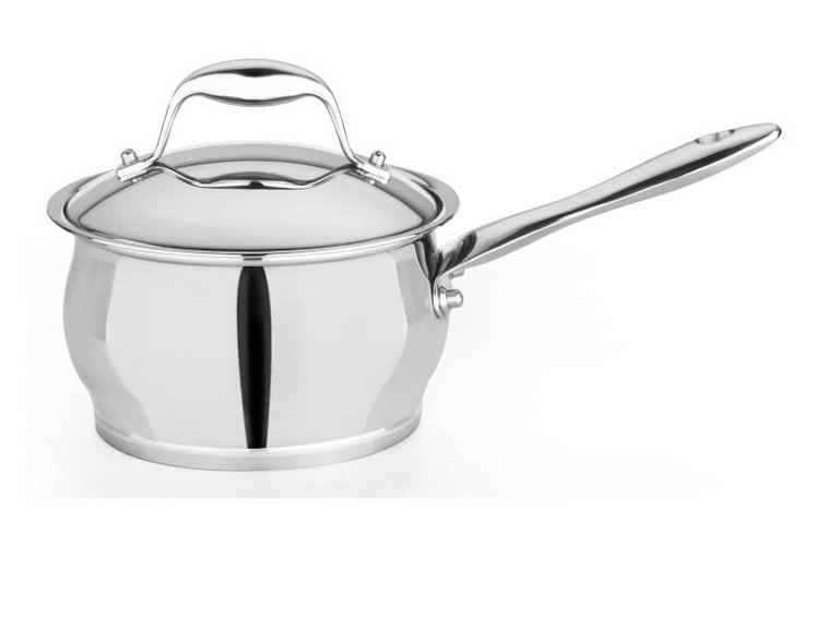 18/10 Stainless Steel Covered Sauce Pan, 6.25" / 2.1qt, Zeno