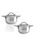 2.5" Stainless Steel Covered Mini Pots, Set of 4