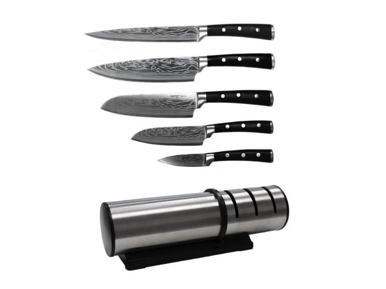 Antigua 7Pc Stainless Steel Cutlery Set with Sharpener