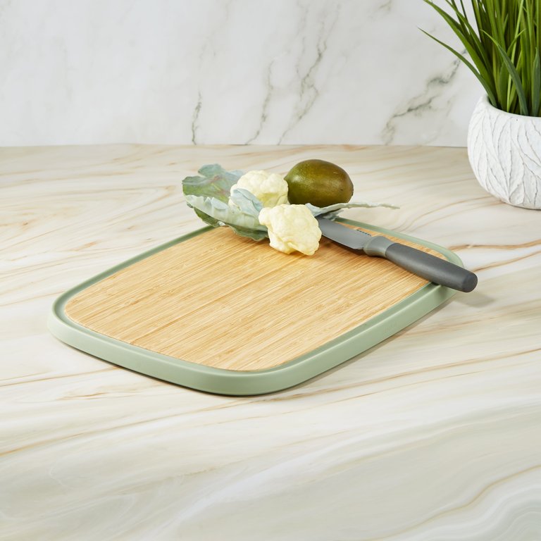 Balance Bamboo Large Cutting board 14.5", Recycled Material, Green