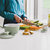 Balance Nonstick Stainless Steel 6Pc Knife Block Set, Recycled Material, Green