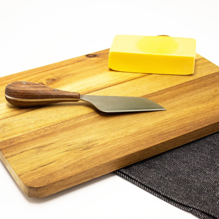 Bamboo 3Pc Rectangle Two-Toned Cutting Board and Aaron Probyn Cheese Knives