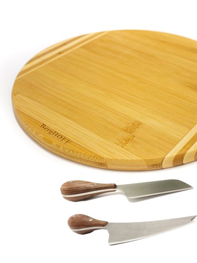 BergHOFF Bamboo 3Pc Round Board and Aaron Probyn Cheese Knives Set product