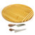 Bamboo 3Pc Round Board and Aaron Probyn Cheese Knives Set