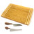 Bamboo 3Pc Striped Cutting Board And Aaron Probyn Cheese Knives Set