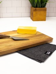 Bamboo 3Pc Two-Toned Cutting Board And Aaron Probyn Cheese Knives Set