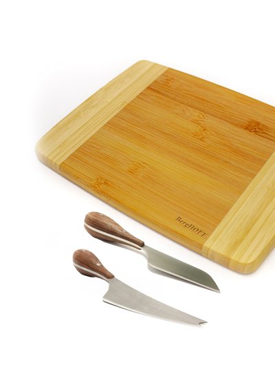 BergHOFF Bamboo 3Pc Two-Toned Cutting Board And Aaron Probyn Cheese Knives Set product