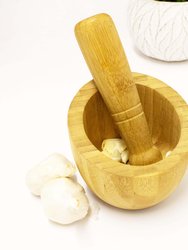 Bamboo Kitchen Set 4pc (Cook Book Holder, Garlic Bowl, Paper Towel Holder, & Rolling Pin)