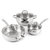 Belly Shape 12pc 18/10 Stainless Steel Cookware Set, Glass Lids