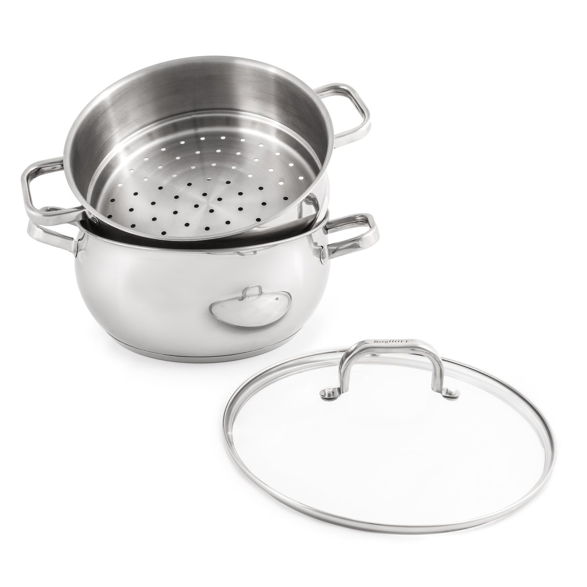 BergHOFF Belly 18/10 Stainless Steel 9.5 Skillet with Lid - Silver