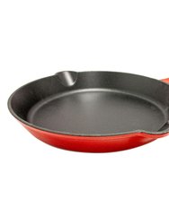 BergHOFF 2Pc Enamel Cast Iron 10" Fry Pan & 10" Grill Pan Set, Red