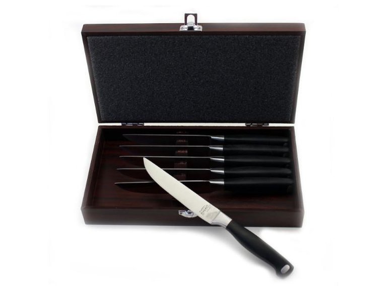 BergHOFF Bistro 7Pc Steak Knife Set with Wooden Case