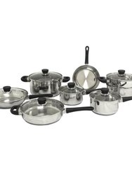 BergHOFF CooknCo 14Pc Stainless Steel Cookware Set