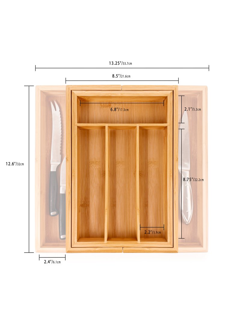 BergHOFF CooknCo Bamboo 6-Slot Expanding Flatware Organizer