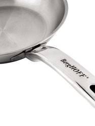 BergHOFF Essentials 18/10 Stainless Steel 3Pc Cookware Set, Fry Pan 8", Skillet 2.5qt., Glass Lid, Induction Cooktop Ready, Belly Shape