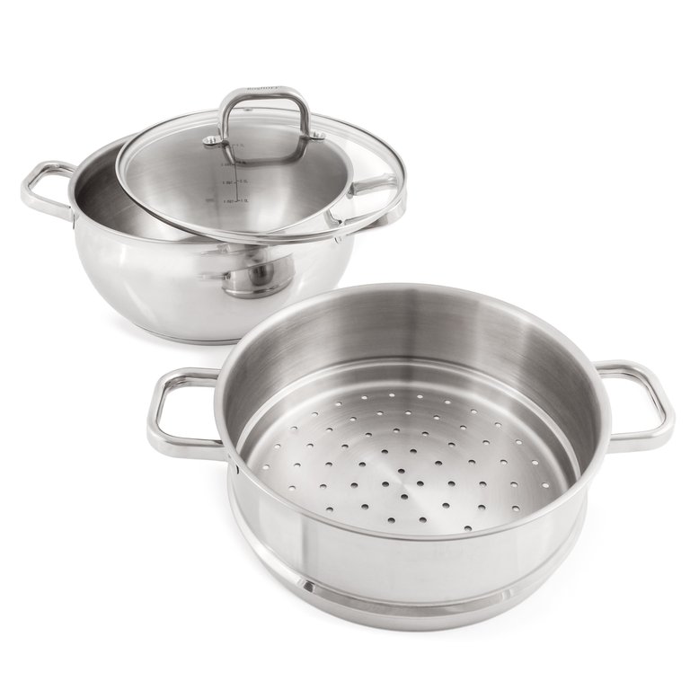 BergHOFF Belly 18/10 Stainless Steel 9.5 Skillet with Lid - Silver