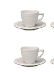 BergHOFF Essentials 6oz Porcelain Cup and Saucer, Set of 4