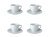 BergHOFF Essentials 8.6oz Porcelain Teacup & Saucers, Set of 4