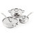 BergHOFF Essentials Belly Shape 18/10 Stainless Steel 6Pc Starter Set, Stockpot, Saucepan, Deep Skillet, Metal Lid - Stainless Steel