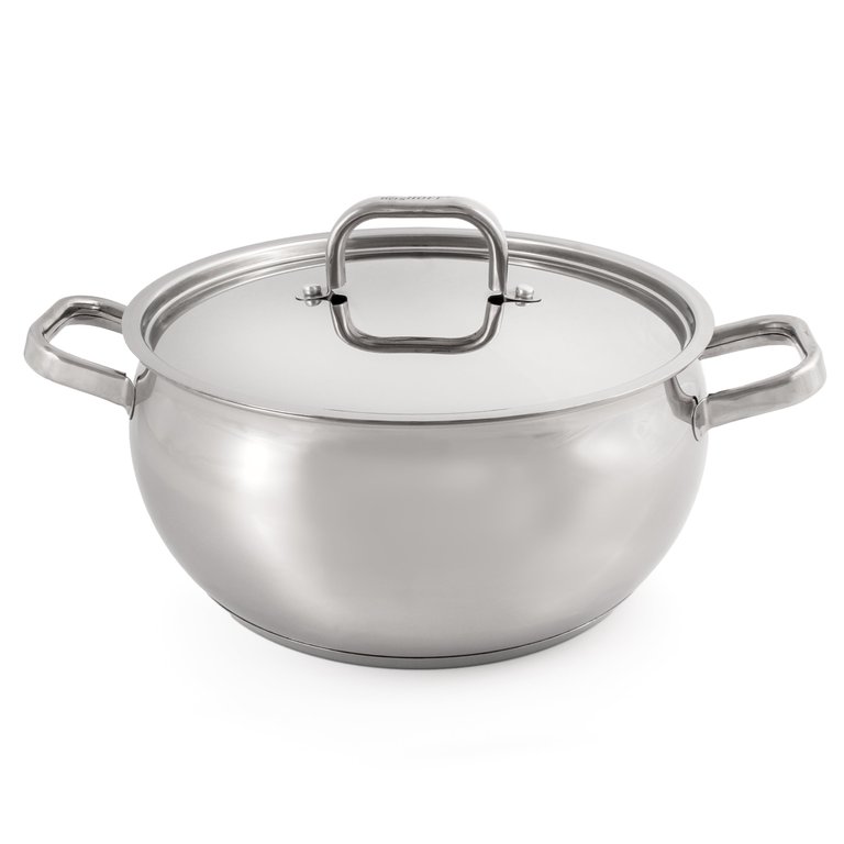 BergHOFF Essentials Belly Shape 18/10 Stainless Steel 9.5" Stockpot with Stainless Steel Lid 5.5Qt. - Stainless Steel
