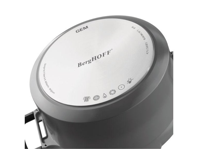 BergHOFF GEM 10.25" Non-Stick Covered 2-Handled Sauté Pan, 4.1 QT, Grey