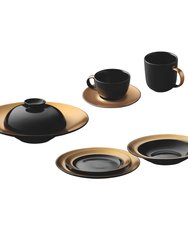 BergHOFF GEM 32 Pcs Dinnerware Set, Black & Gold