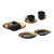 BergHOFF GEM 32 Pcs Dinnerware Set, Black & Gold