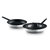 BergHOFF GEM 3Pc Downdraft 18/10 Stainless Steel Fry Pan Set, Black Handles - Grey
