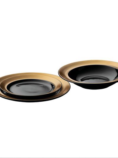 BergHOFF BergHOFF GEM 3PC Plate Set , 2 Plates & Bowl, Black & Gold product