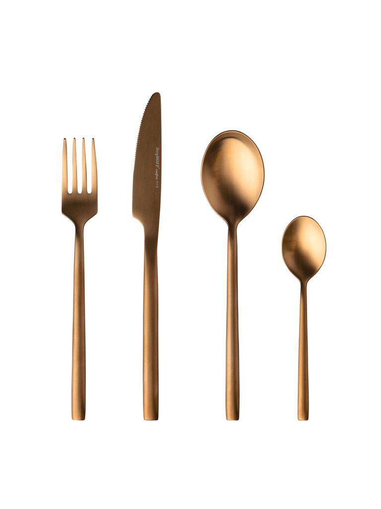 BergHOFF Gem 4pc Flatware Set, Gold Plated