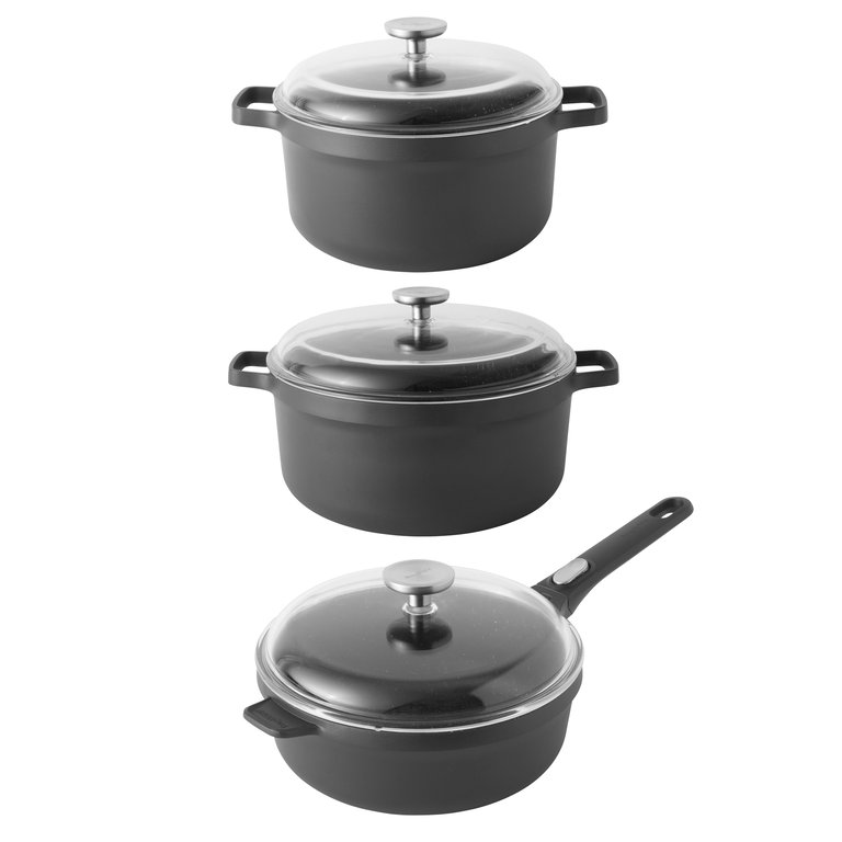 BergHOFF GEM 6Pc Simmer Cookware Set - Black