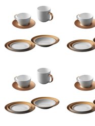 BergHOFF GEM Dinnerware 24PC Place Setting - White and Gold