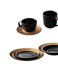 BergHOFF GEM Dinnerware 6PC Place Setting - Black and Gold