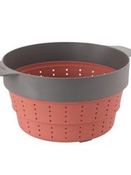 BergHOFF Leo 10" Silicone 2-in-1 Steamer and Strainer, Pink & Grey - Pink and Grey