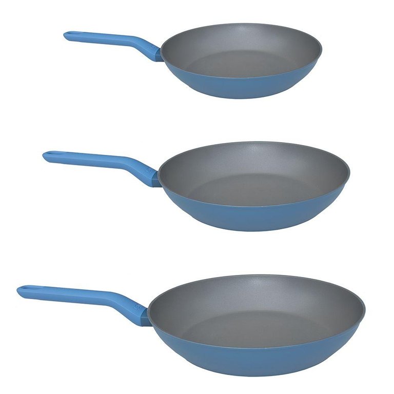 BergHOFF Leo 3PC Non-Stick Fry Pan Set, Blue - Blue