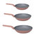 BergHOFF Leo 3PC Non-Stick Fry Pan Set, Canyon Rose