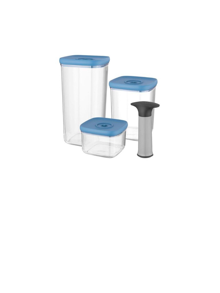 BergHOFF Leo 4PC Vacuum Food Container Set, Blue - Blue