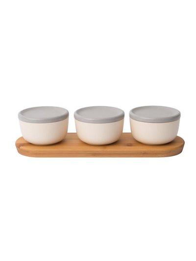 BergHOFF BergHOFF Leo 6PC Bamboo Covered Bowl Set with Bamboo Tray 0.29QT Each product