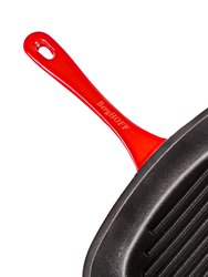 BergHOFF Neo 11" Cast Iron Square Grill Pan, Red