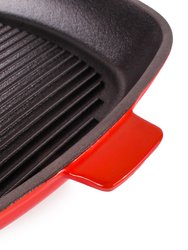 BergHOFF Neo 11" Cast Iron Square Grill Pan, Red