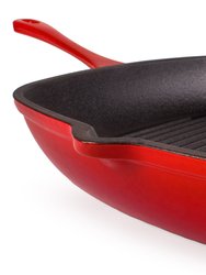 BergHOFF Neo 11" Cast Iron Square Grill Pan, Red