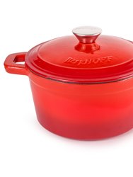 BergHOFF Neo 3QT Cast Iron Round Covered Dutch Oven, Red - Red